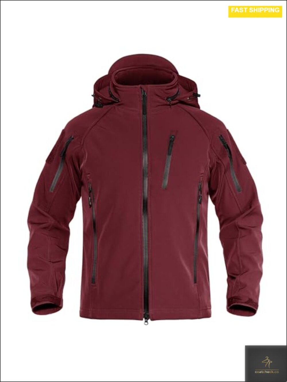 Men's Hooded Softshell Tactical Waterproof Fleece Lined Jacket
